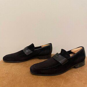 Fendi Black Suede Vintage Loafers